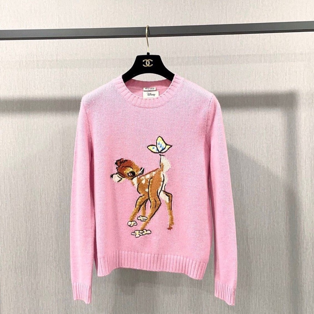 ❌sold❌Authentic Miu Miu Pink Sweater with Deer Design